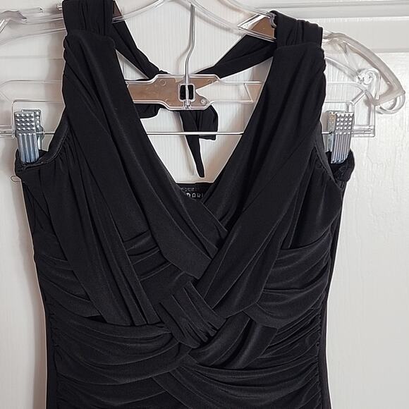 B Darlin Black Halter Dress with Criss-cross Front, Juniors Size 7/8 - Picture 2 of 6